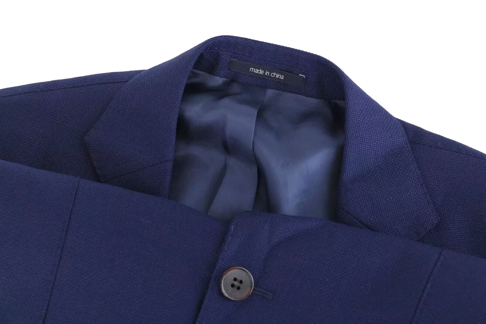 SUITSUPPLY Havana Men Blazer UK34R Blue Wool Single-Breasted Notch Lapel