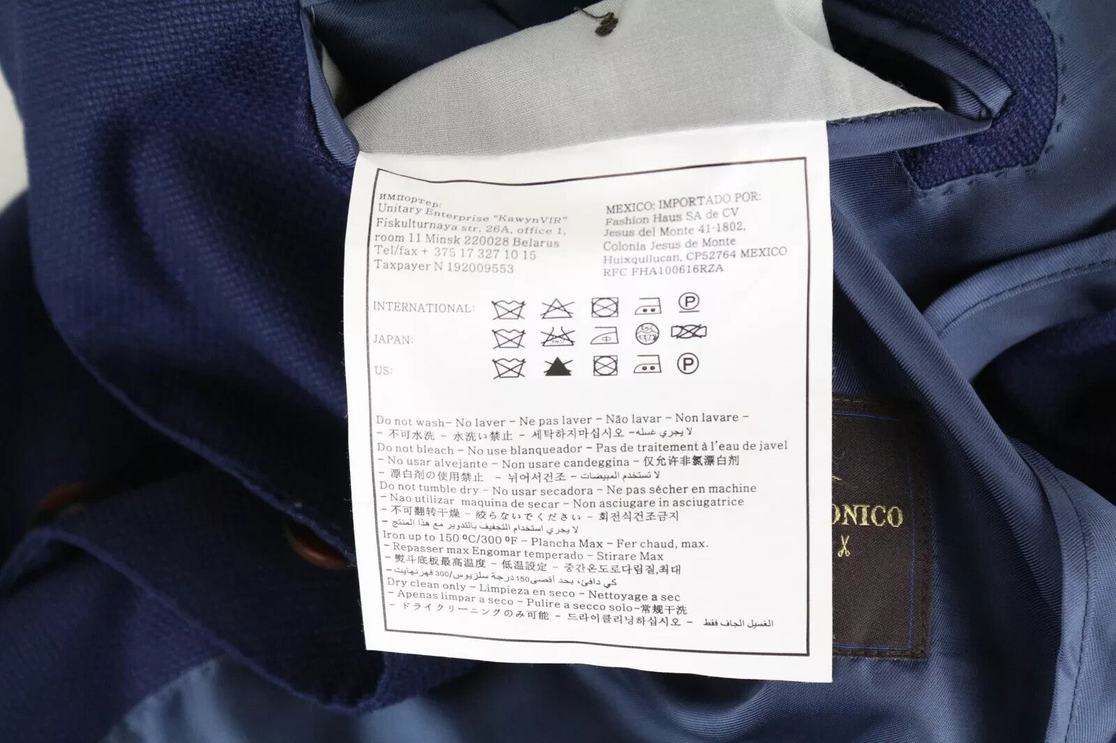 SUITSUPPLY Havana Men Blazer UK34R Blue Wool Single-Breasted Notch Lapel