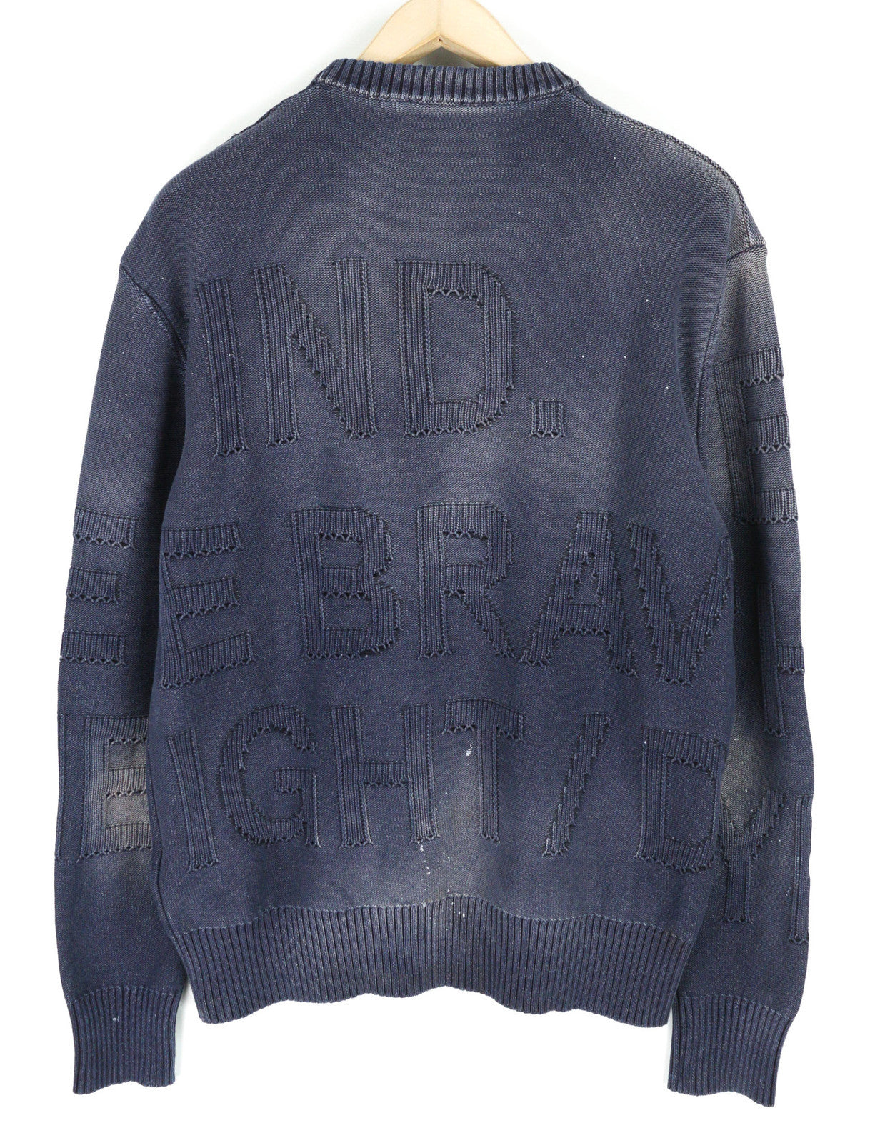 DIESEL K-Northern Men Jumper S Pullover Washed Effect Knitted Blue RRP€275