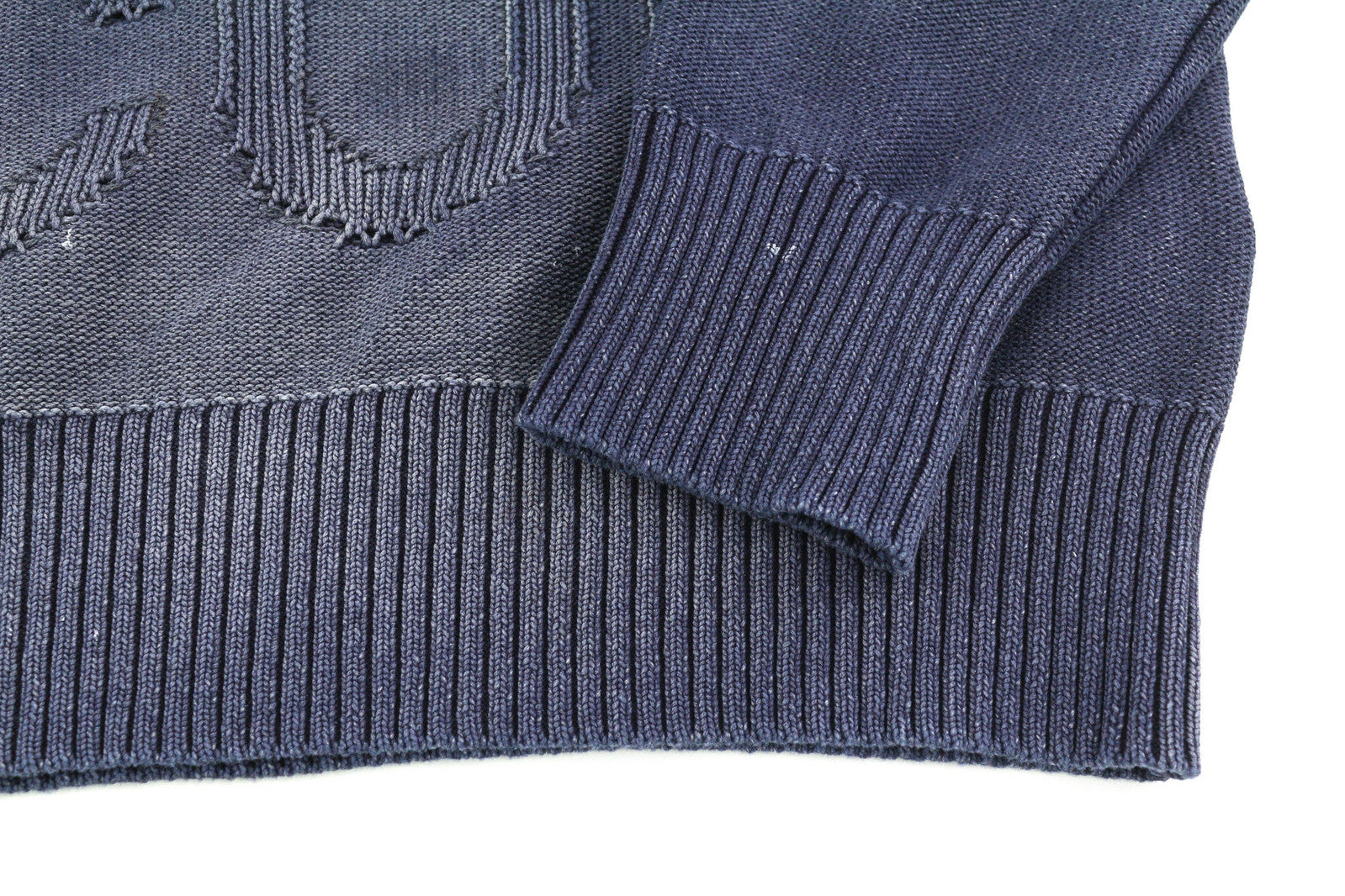 DIESEL K-Northern Men Jumper S Pullover Washed Effect Knitted Blue RRP€275