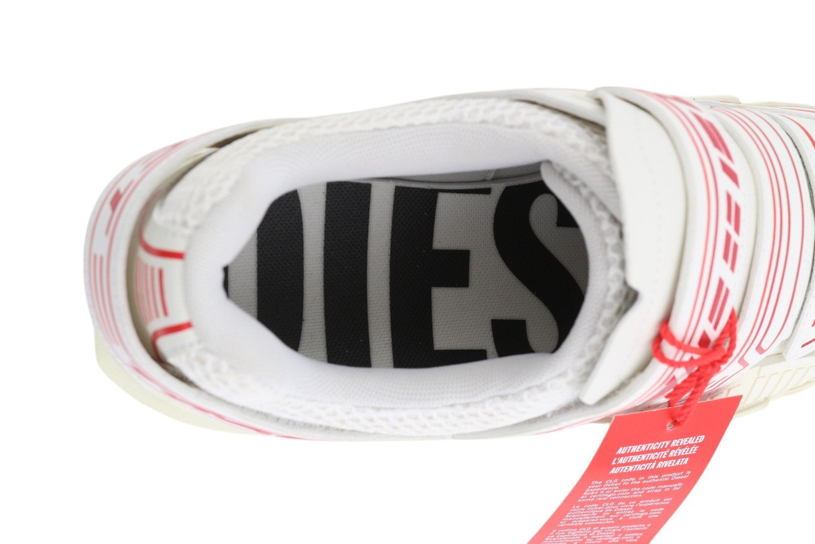 DIESEL S-Pendhio Lc Men Sneakers EU43 White Almond Toe Pull On Low Top RRP€295