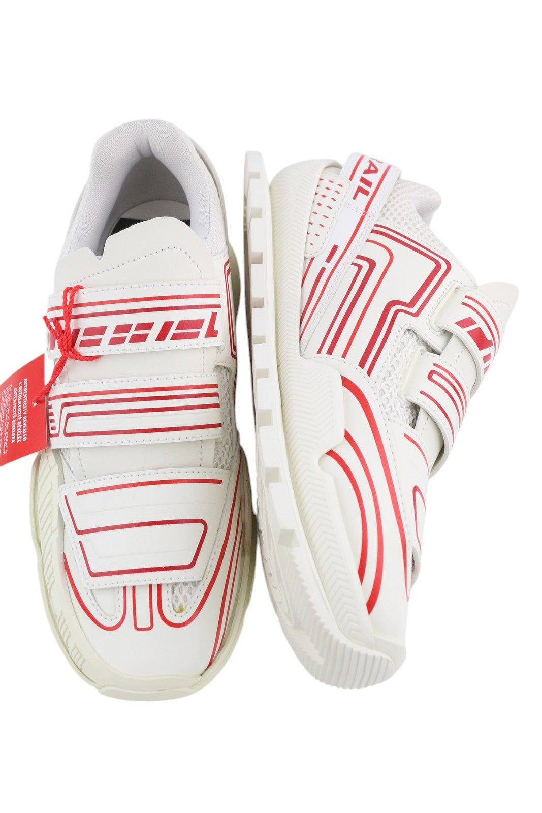 DIESEL S-Pendhio Lc Men Sneakers EU43 White Almond Toe Pull On Low Top RRP€295