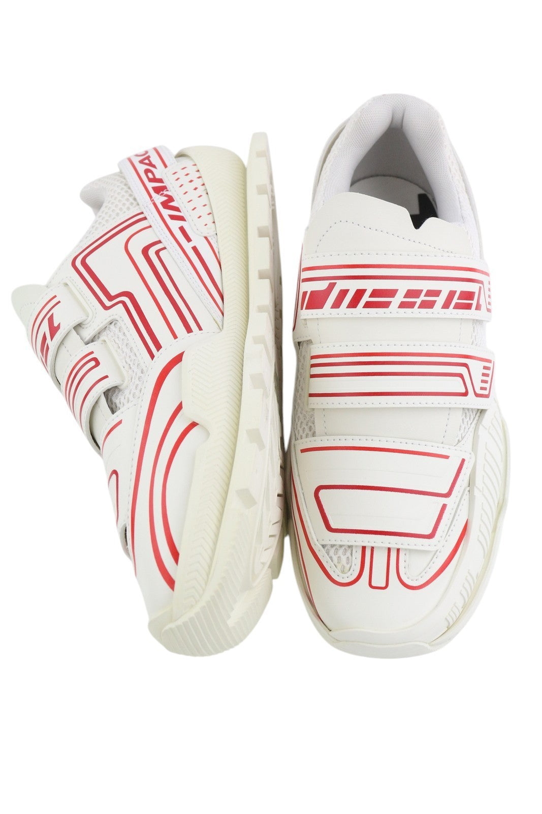 DIESEL S-Pendhio Lc Men Sneakers EU43 White Almond Toe Pull On Low Top RRP€295