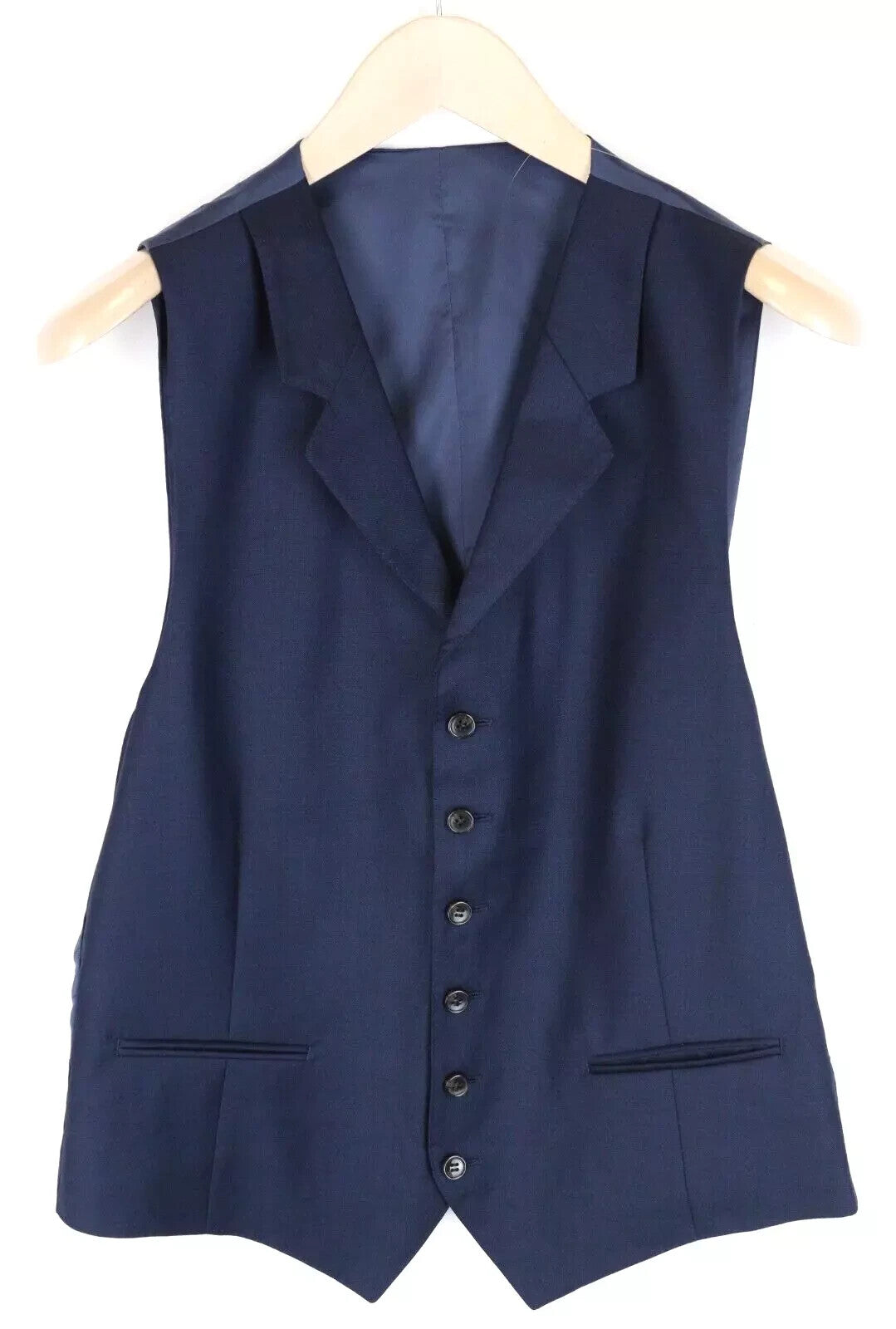 SUITSUPPLY Napoli Men Suit UK40L Super 110's Navy Wool Blazer & Waistcoat