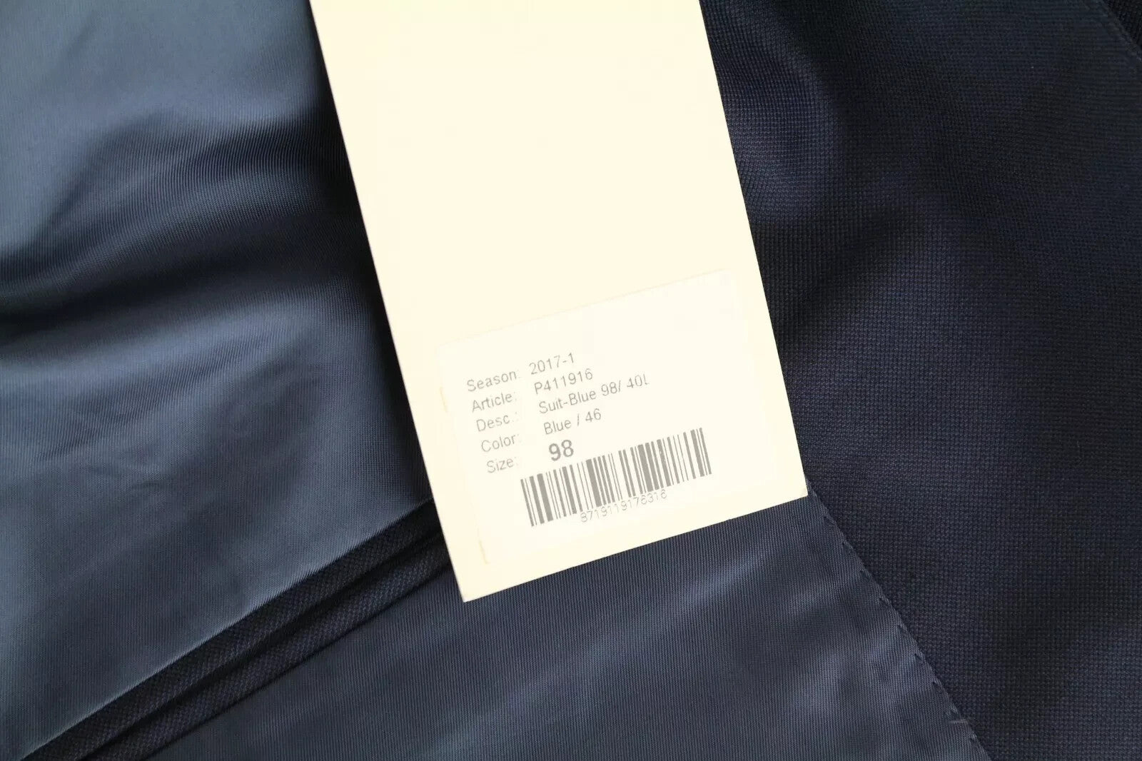 SUITSUPPLY Napoli Men Suit UK40L Super 110's Navy Wool Blazer & Waistcoat