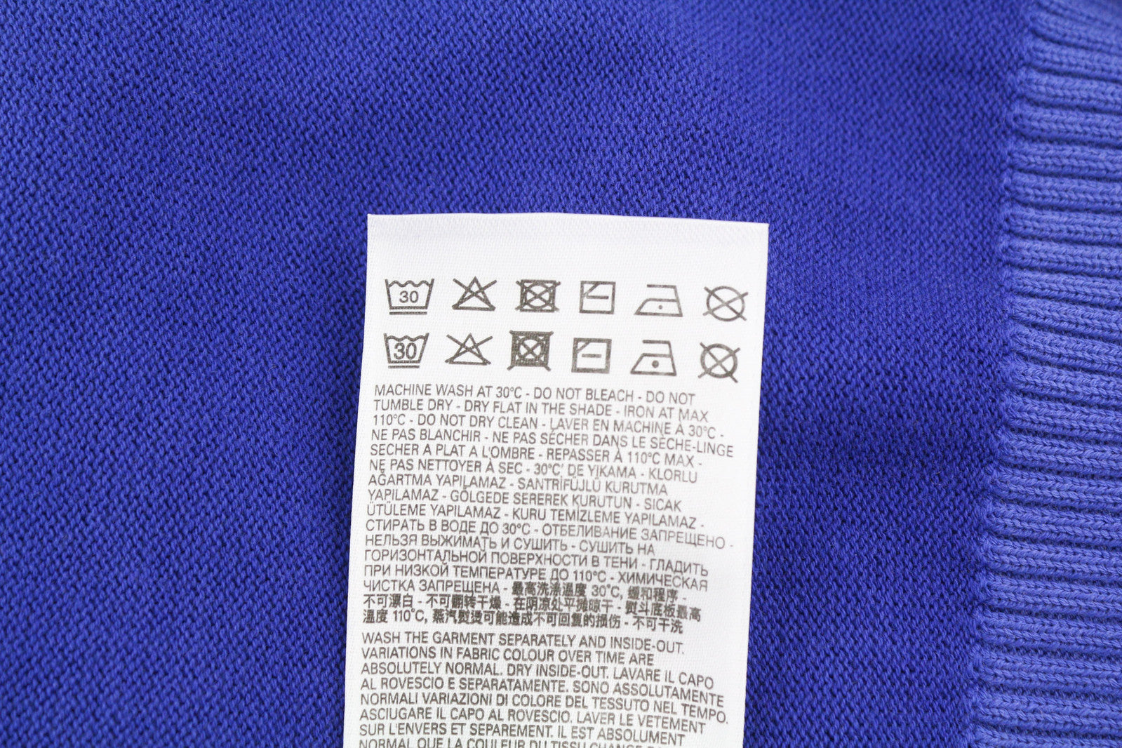 DIESEL K-Larence Men Jumper L Pullover Washed Effect Knitted Blue  RRP€225