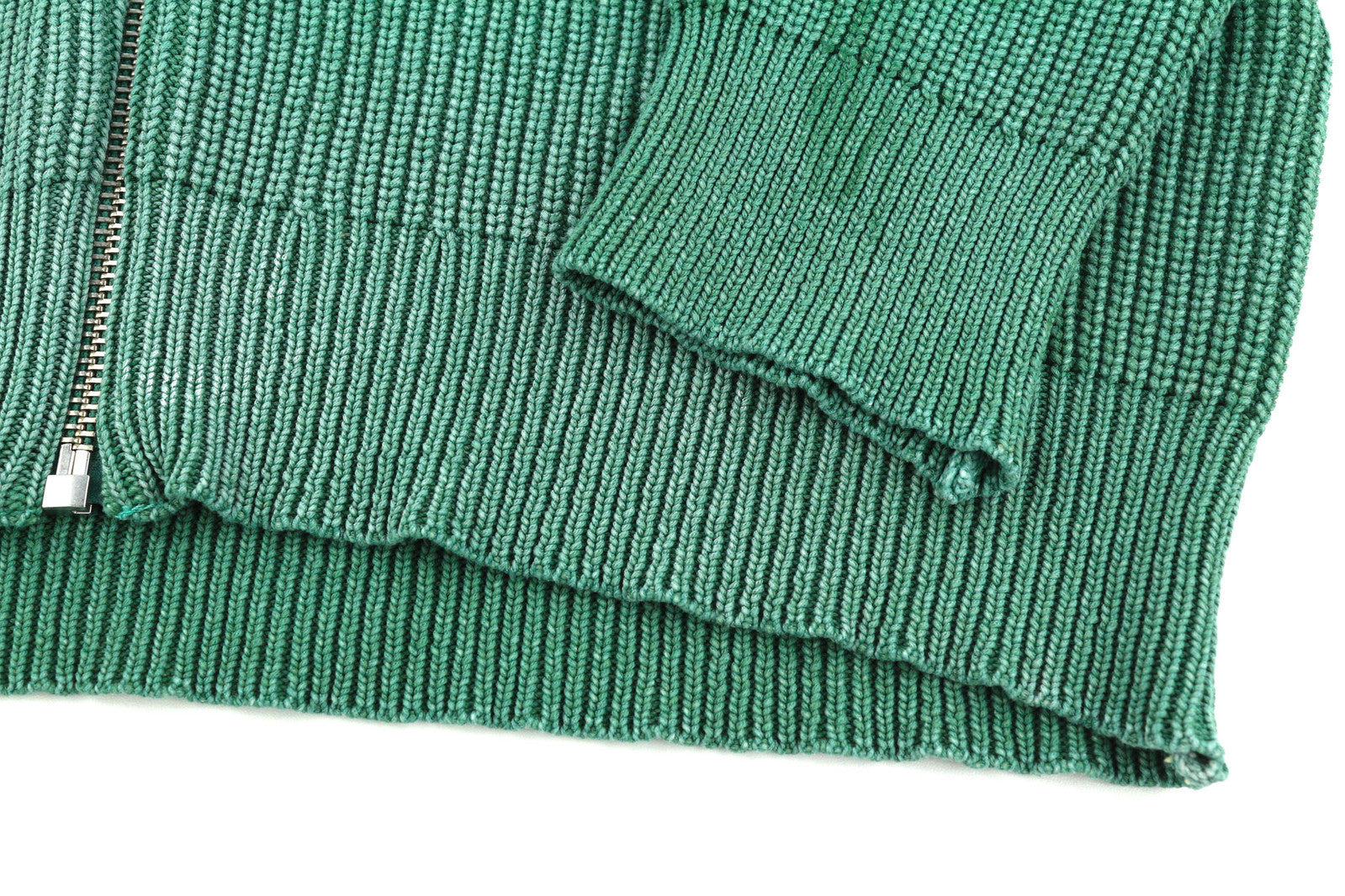 DIESEL K-Kentucky Zip Men Jumper L Washed Effect Crew Neck Knitted Green RRP€250