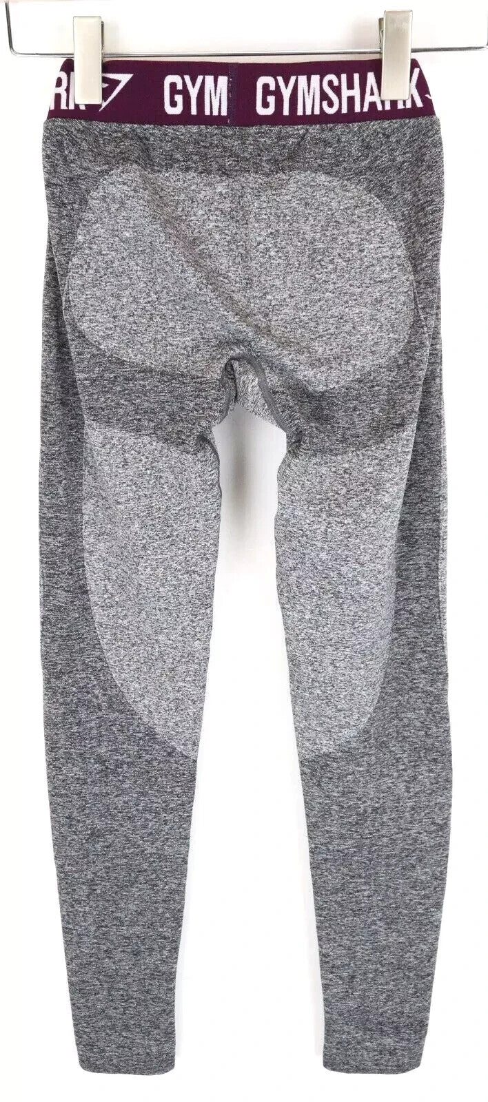 GYMSHARK S Grey Stretch Leggings Logo Pull-On Active Gymwear