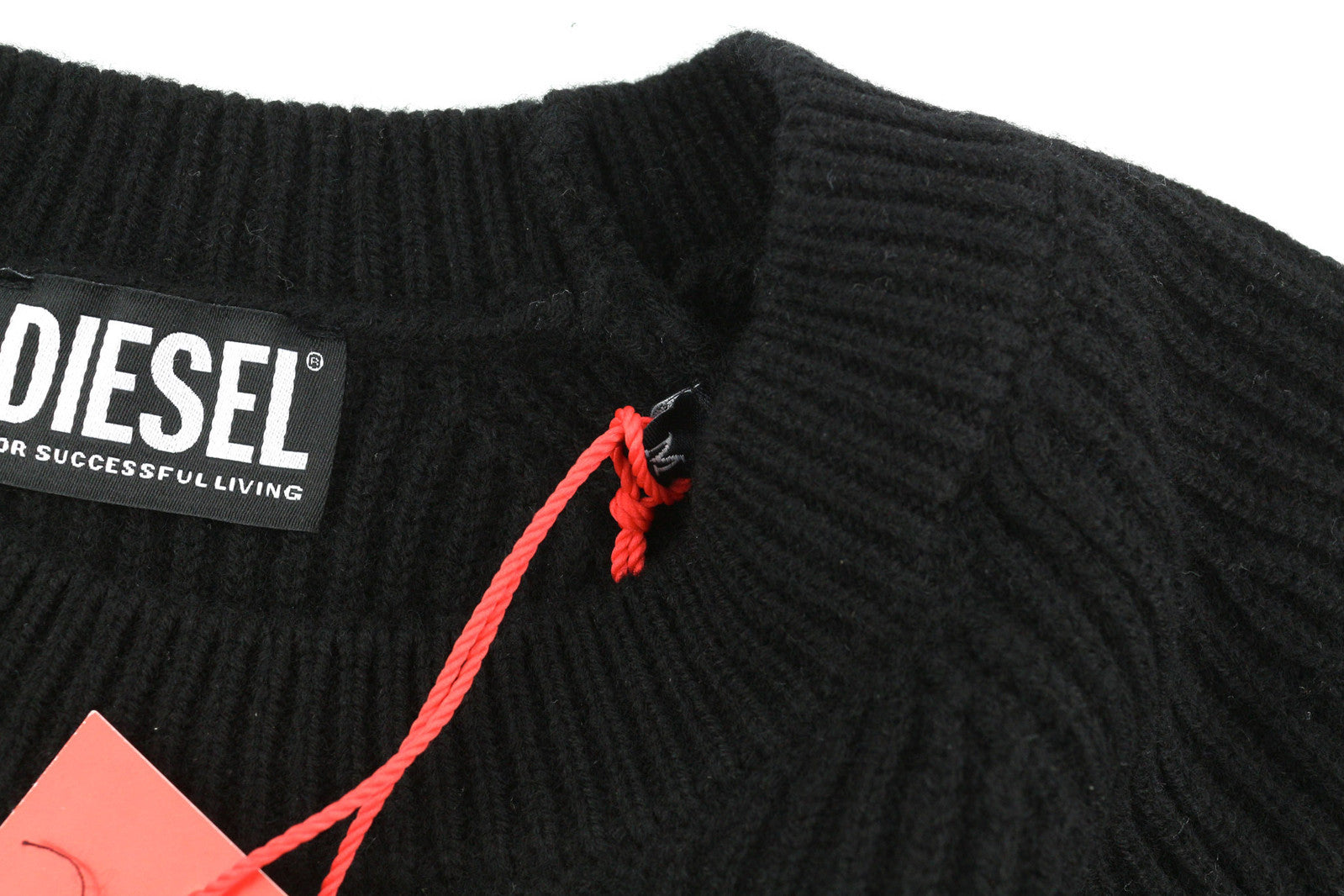 DIESEL K-Liff Men Jumper M Black Pullover Wool Knitted Crew Neck RRP€275