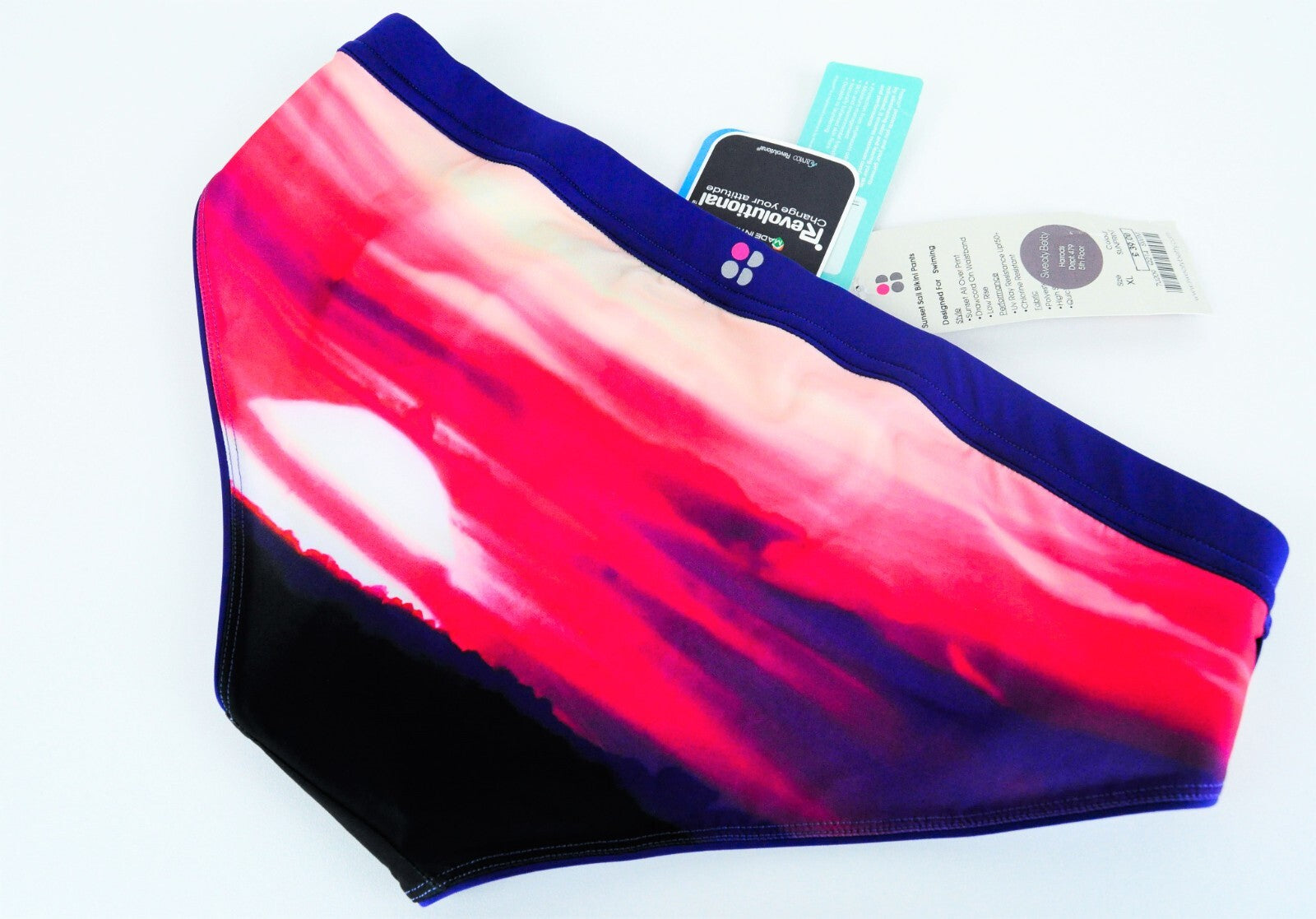 SWEATY BETTY Sunset Sail Women Swimsuit XL Drawcord Low Rise Quick Dry