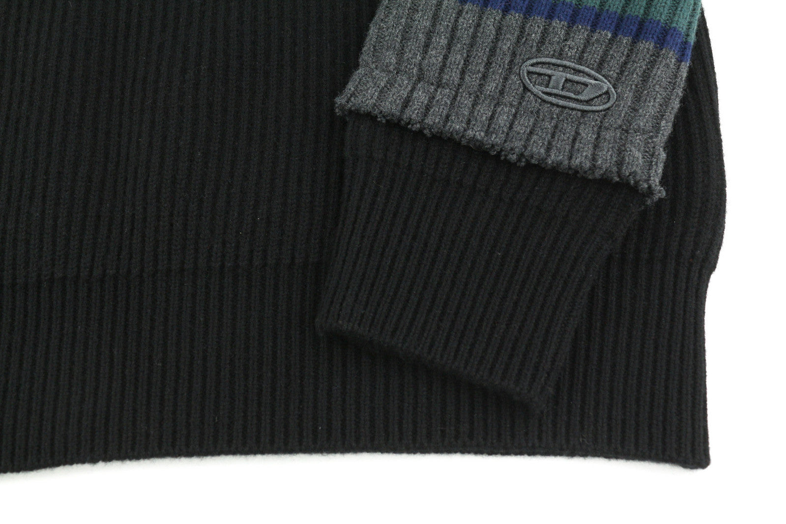 DIESEL K-Liff Men Jumper L Black Pullover Wool Knitted Crew Collar RRP€275