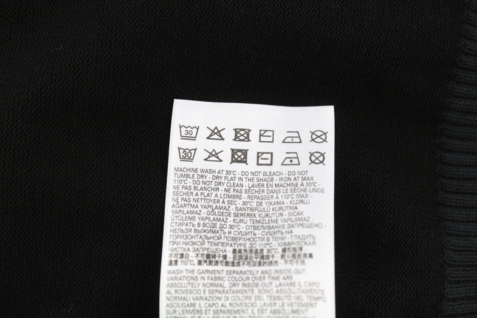 DIESEL K-Larence Men Jumper L Black Washed Effect Crew Neck Cotton Knitt RRP225