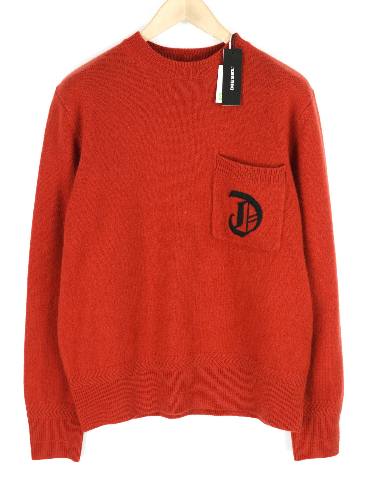 DIESEL K-Boston Men Jumper M Red Pullover Wool Cashmere Knitted RRP€250