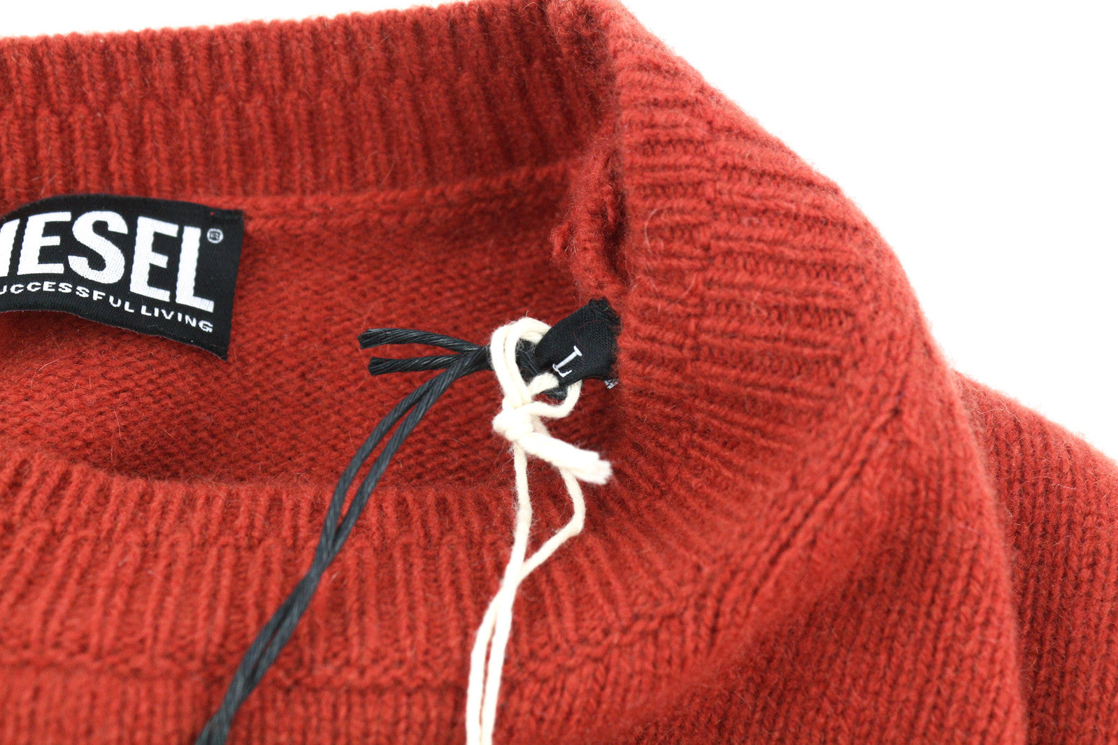 DIESEL K-Boston Men Jumper L Red Pullover Wool Cashmere Knitted RRP€250