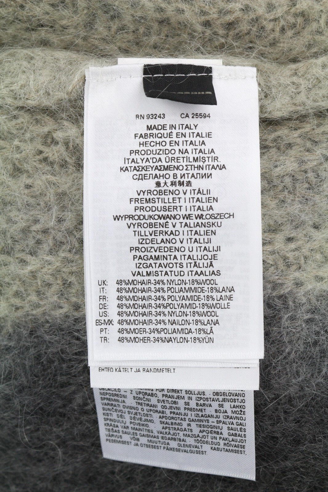 DIESEL K-Osimo Men Jumper XL Pullover Mohair Wool Blend Knitted RRP€350 Grey