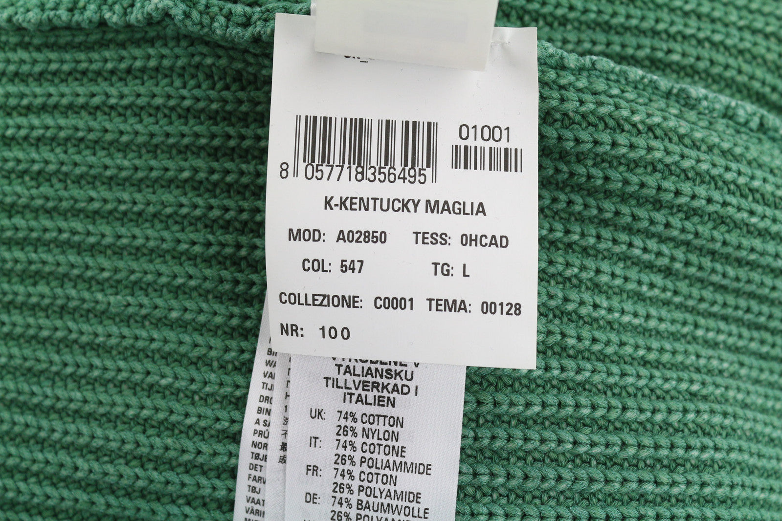 DIESEL K-Kentucky Men Jumper L Pullover Washed Effect RRP€275 Knitted Green