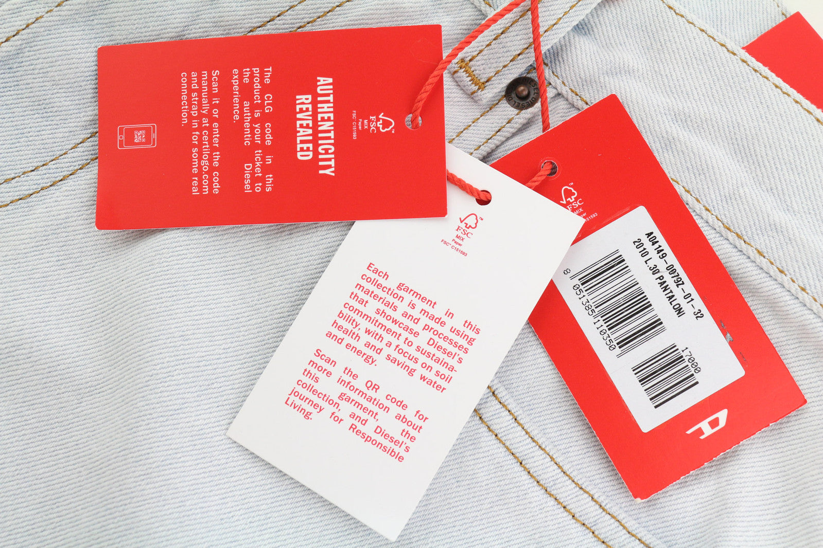 DIESEL 2010 0079Z Men Jeans W32/L30 Loose Fit Mid Waist Straight Leg RRP€250