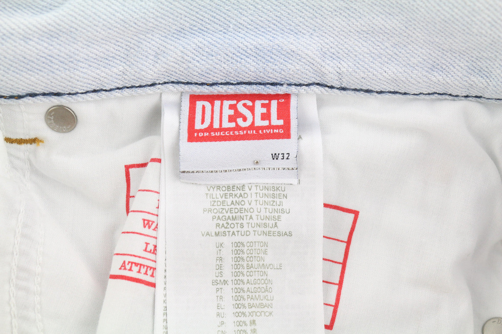 DIESEL 2010 0079Z Men Jeans W32/L30 Loose Fit Mid Waist Straight Leg RRP€250