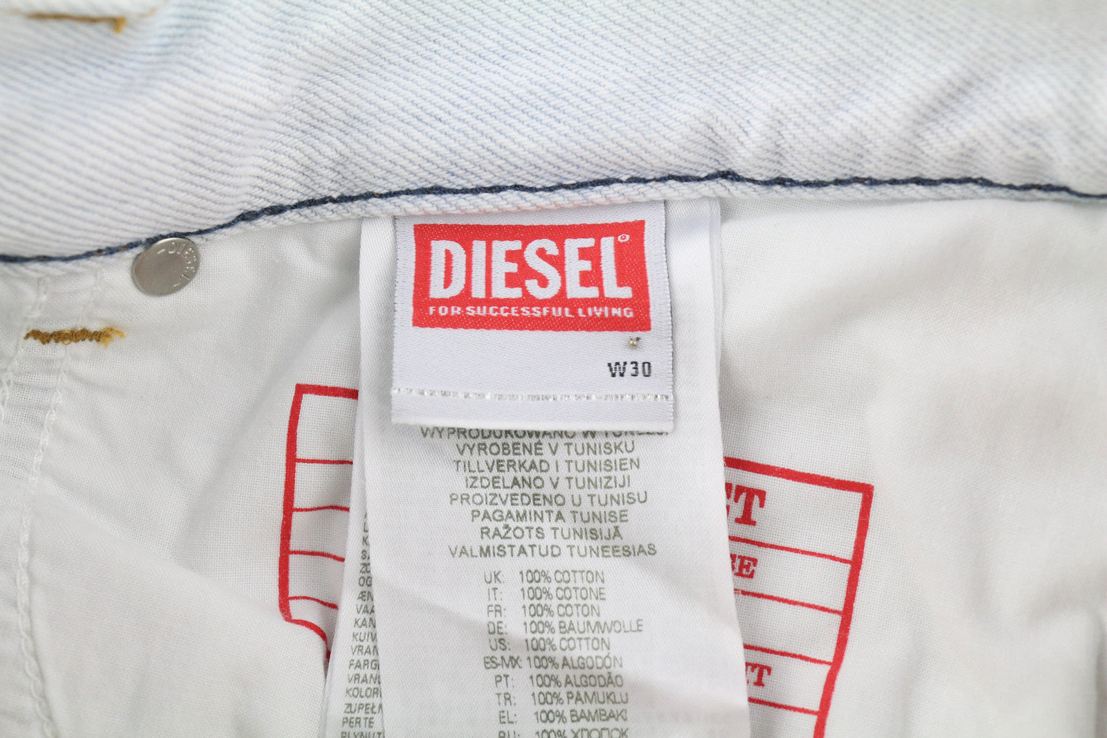 DIESEL 2010 0079Z Men Jeans W30/L30 Loose Fit Mid Waist Straight Leg RRP€250