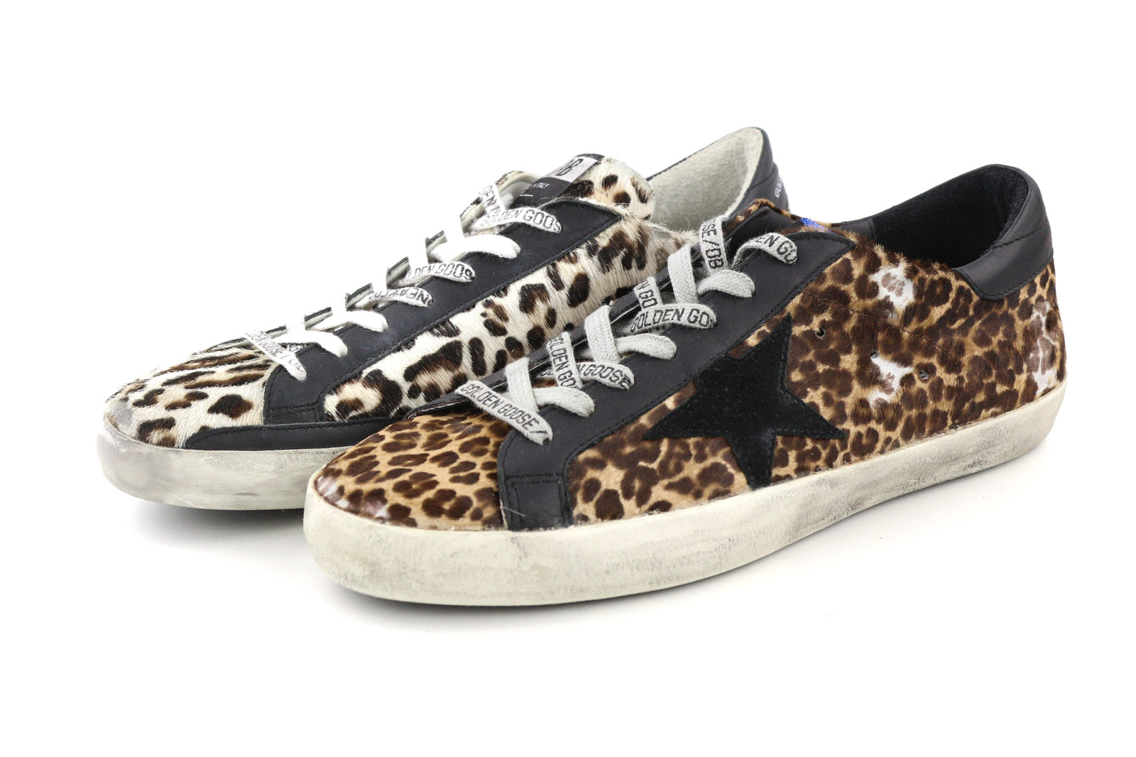 GOLDEN GOOSE Superstar Men Trainers EU43 Animal Print Low-Top Brown Sneakers