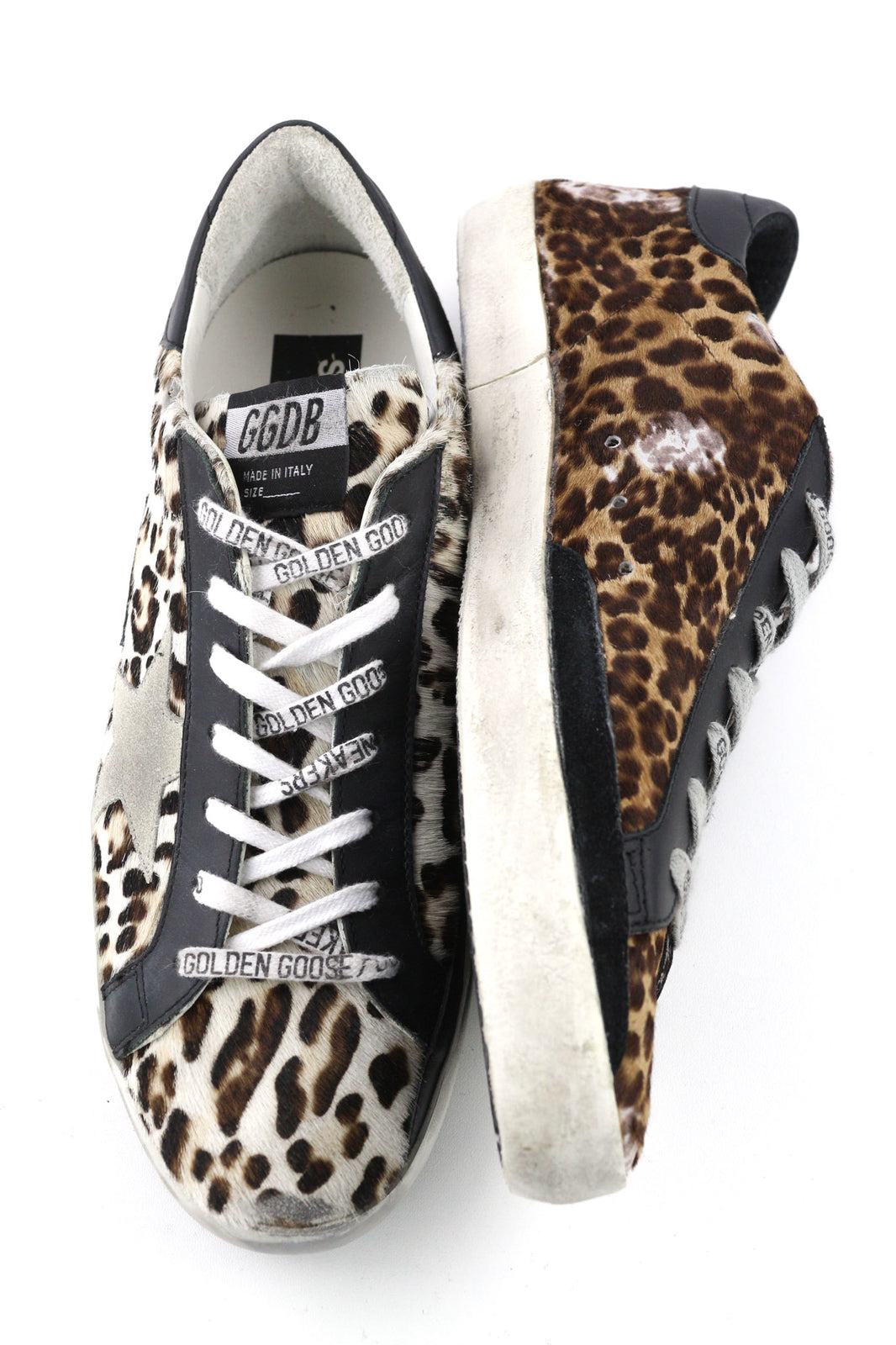 GOLDEN GOOSE Superstar Men Trainers EU43 Animal Print Low-Top Brown Sneakers