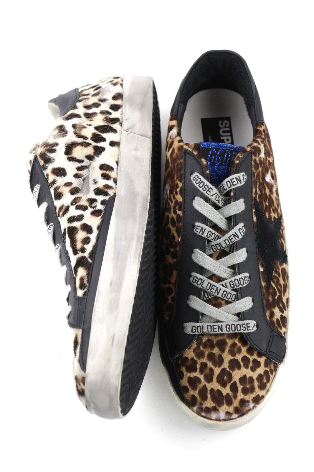 GOLDEN GOOSE Superstar Men Trainers EU43 Animal Print Low-Top Brown Sneakers