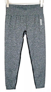 GYMSHARK  Women Leggings L Mid Grey Melange Logo Stretch Activewear Gym Sports