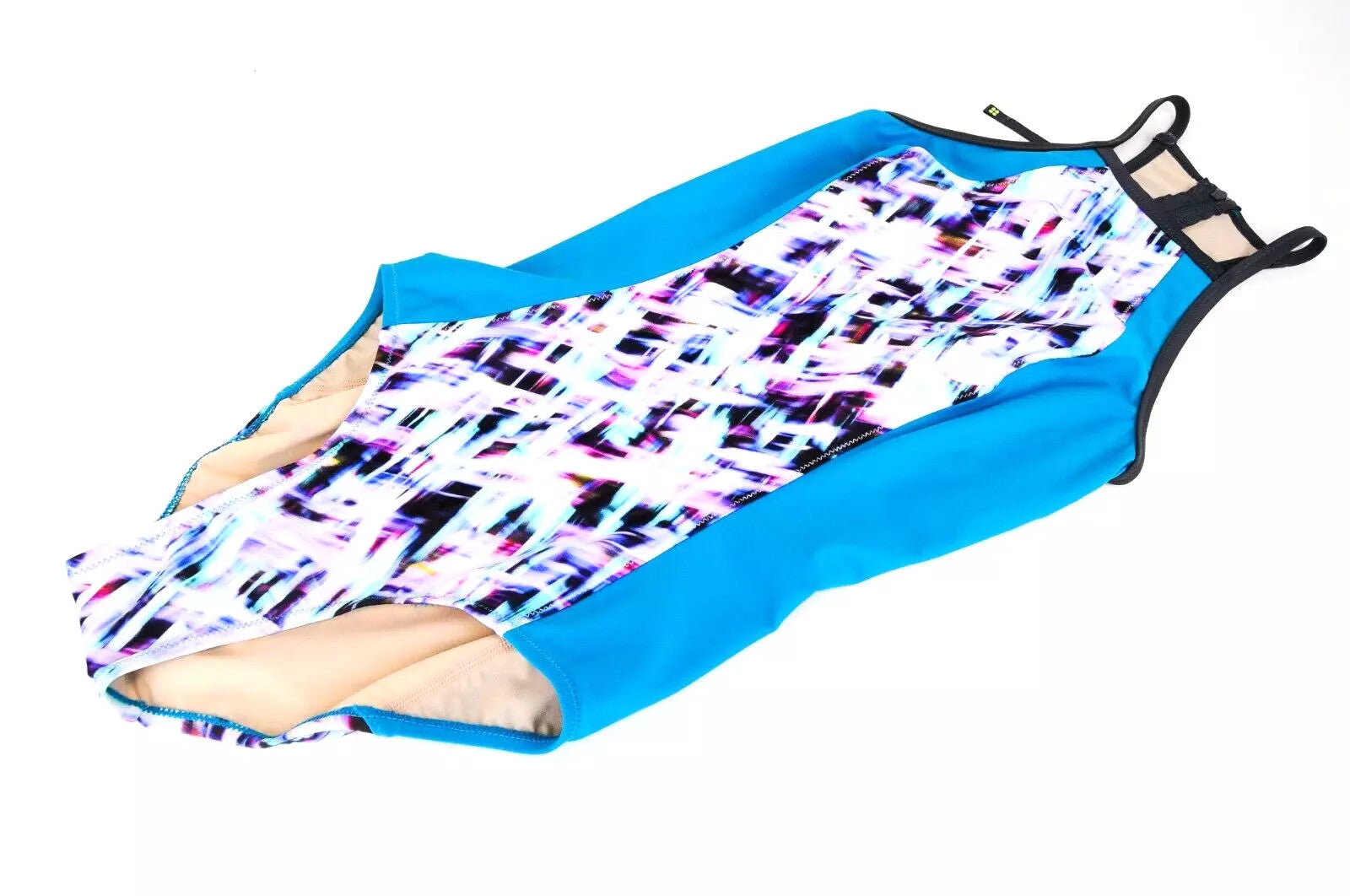 SWEATY BETTY Aquaglide Women Swimsuit S Blue One Piece Abstract Print Stretch