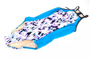 SWEATY BETTY Aquaglide Women Swimsuit S Blue One Piece Abstract Print Stretch