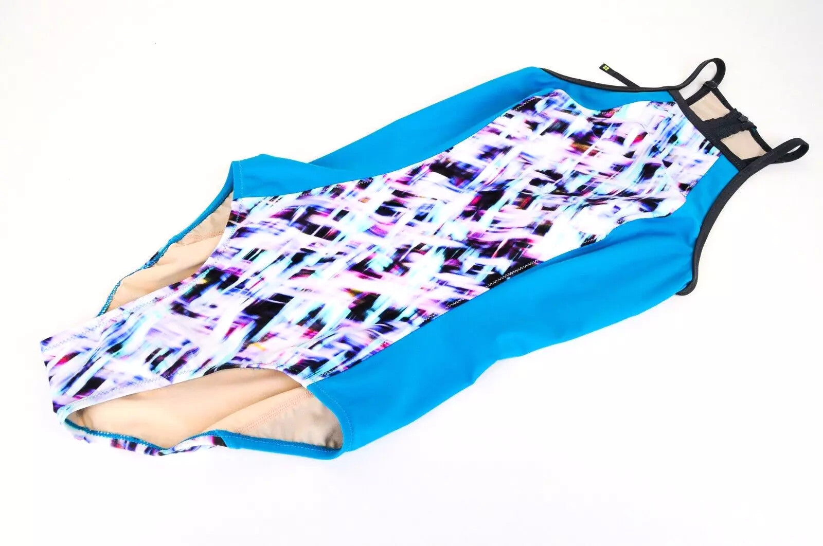 SWEATY BETTY Aquaglide Women Swimsuit XS Blue One Piece Abstract Print Stretch