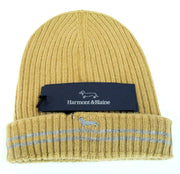 HARMONT & BLAINE Men Hat OS Unisex Brown Wool Logo Knitted Winter Beanie Style