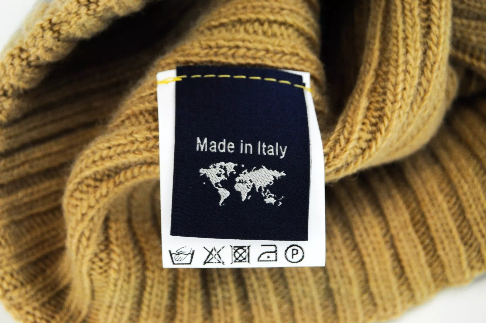 HARMONT & BLAINE Men Hat OS Unisex Brown Wool Logo Knitted Winter Beanie Style