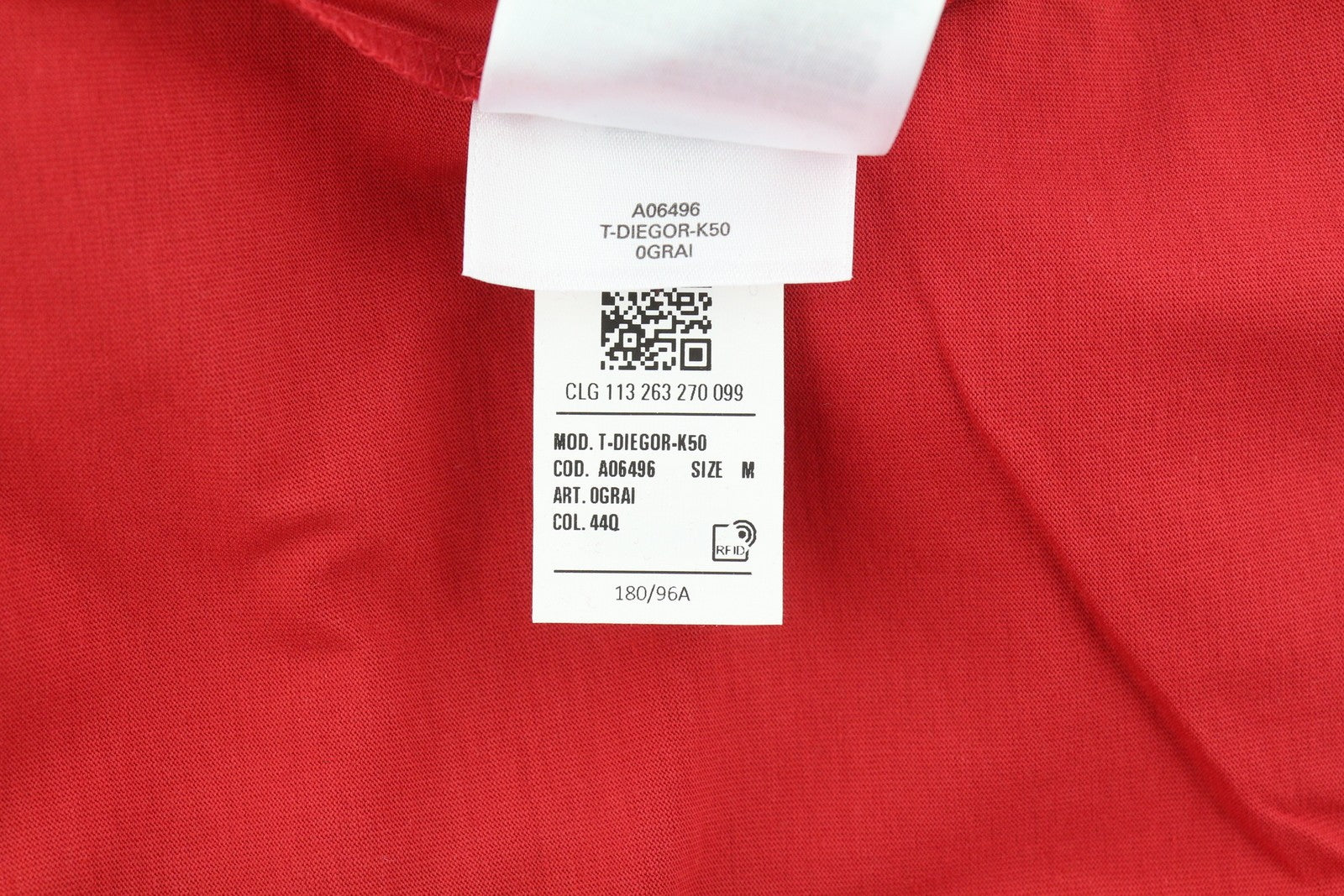 DIESEL T-Diegor-K50 Men T-Shirt M Red Short Sleeved Crew Collar Cotton Tricot