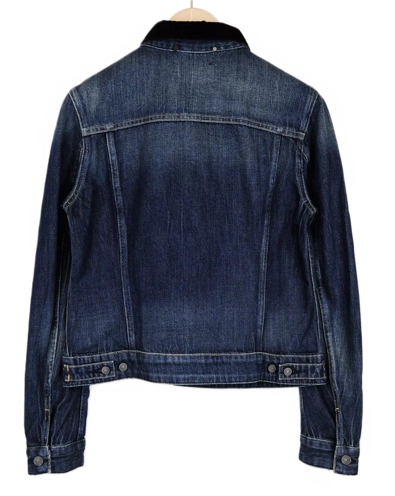 REPLAY Women Jacket XS Blue Denim Washed Long Sleeved Pure Cotton Lightweight