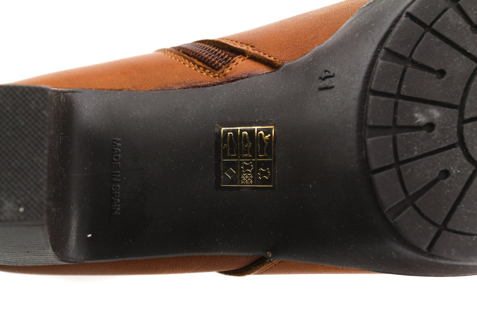 BLUEGENEX Napa Cuero Women Boots EU41 Brown Leather Almond Toe Zip Ankle Heel