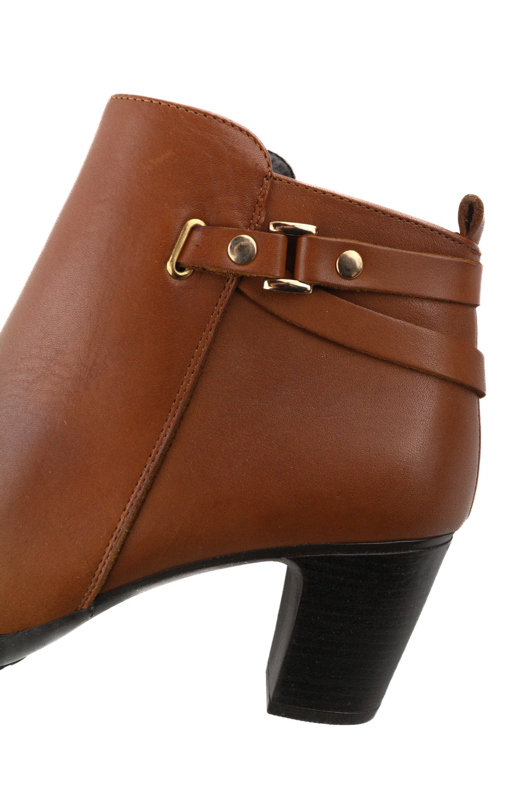 BLUEGENEX Napa Cuero Women Boots EU41 Brown Leather Almond Toe Zip Ankle Heel