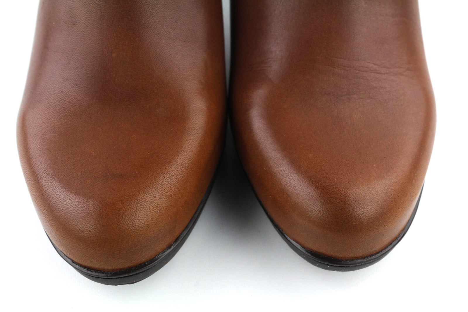 BLUEGENEX Napa Cuero Women Boots EU41 Brown Leather Almond Toe Zip Ankle Heel