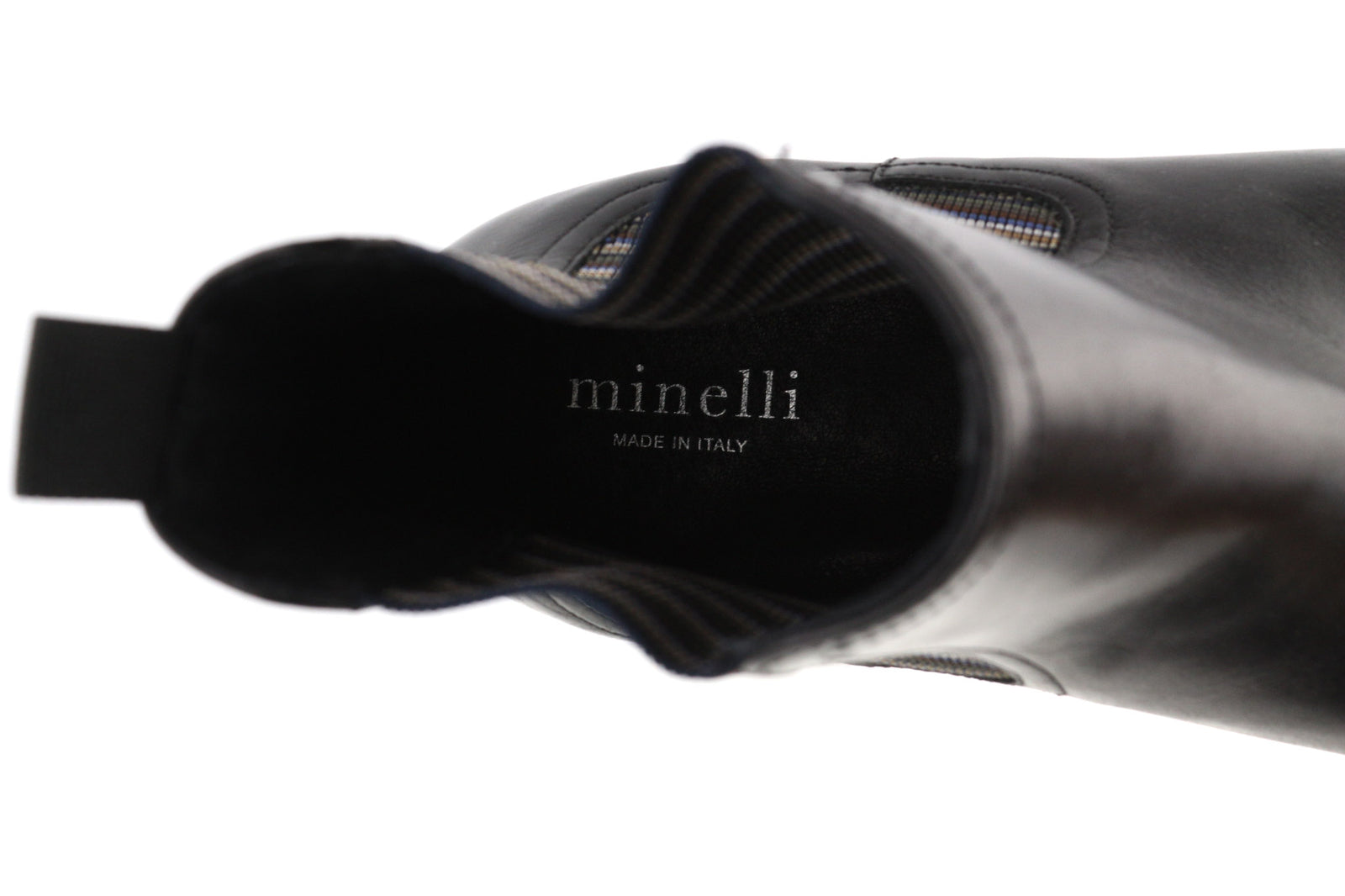 MINELLI Cayan Men Boots EU40 UK6.5 Black Calfskin Ankle Square Toe Pull On Print