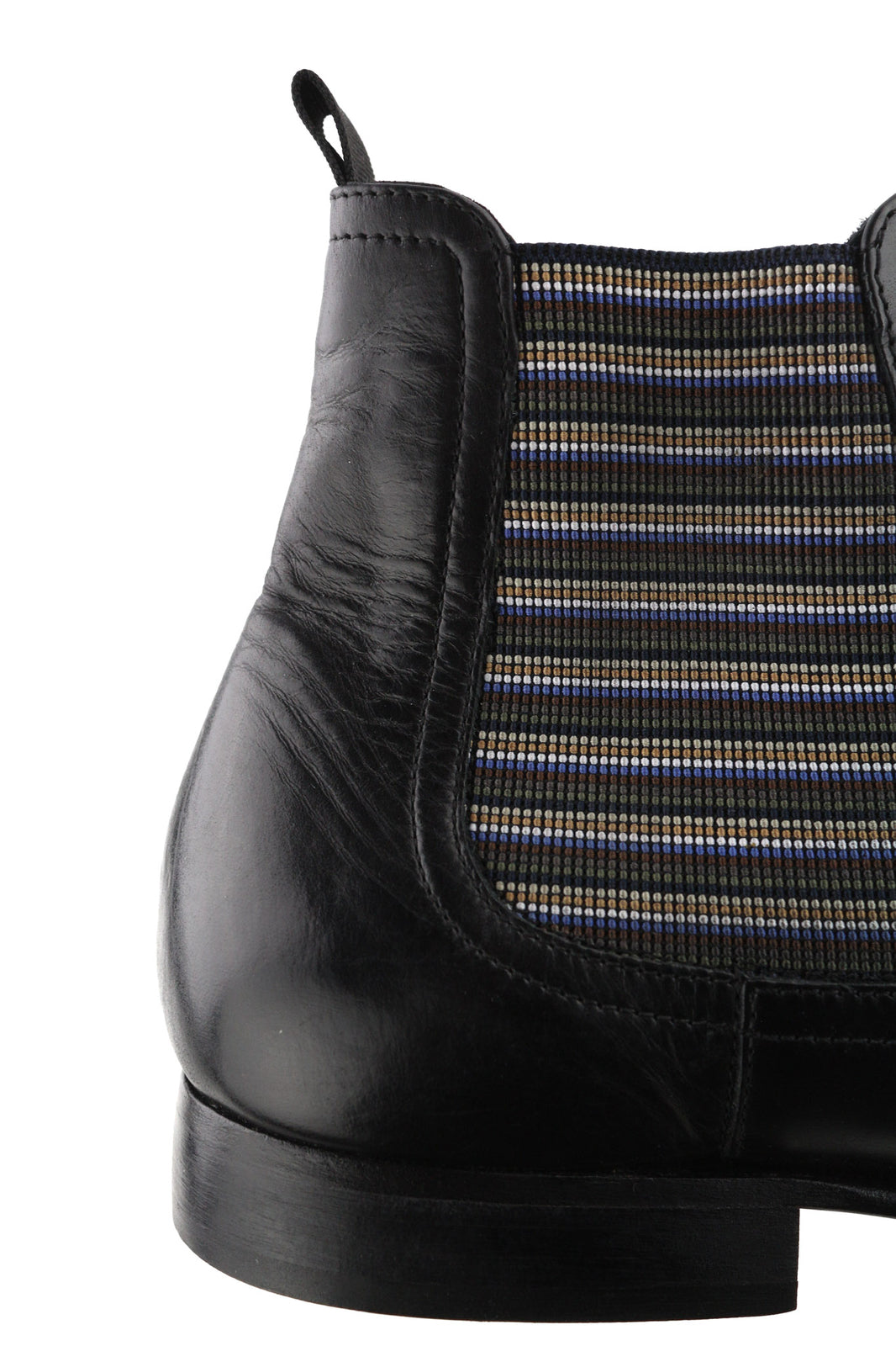 MINELLI Cayan Men Boots EU40 UK6.5 Black Calfskin Ankle Square Toe Pull On Print