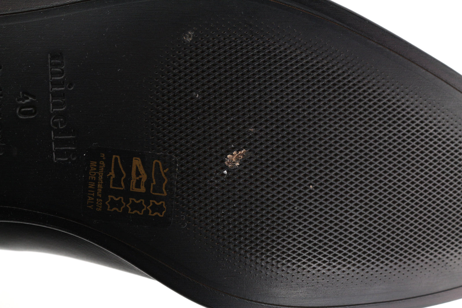 MINELLI Cayan Men Boots EU40 UK6.5 Black Calfskin Ankle Square Toe Pull On Print