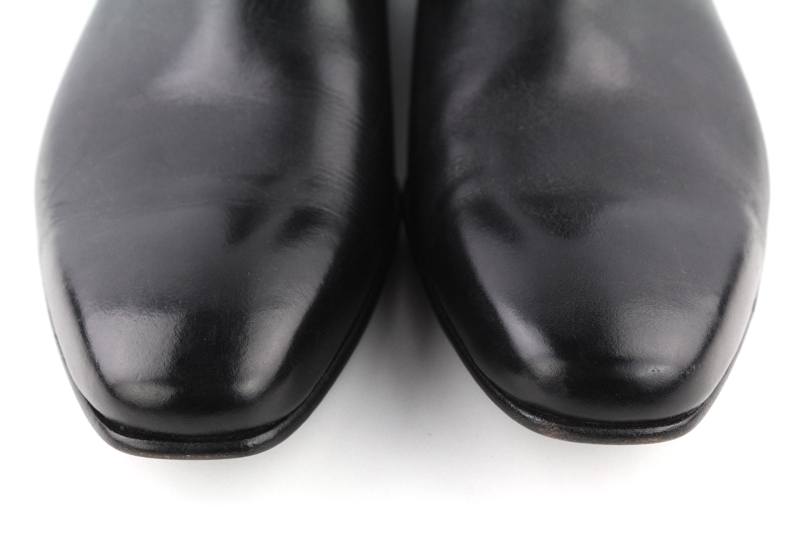 MINELLI Cayan Men Boots EU40 UK6.5 Black Calfskin Ankle Square Toe Pull On Print