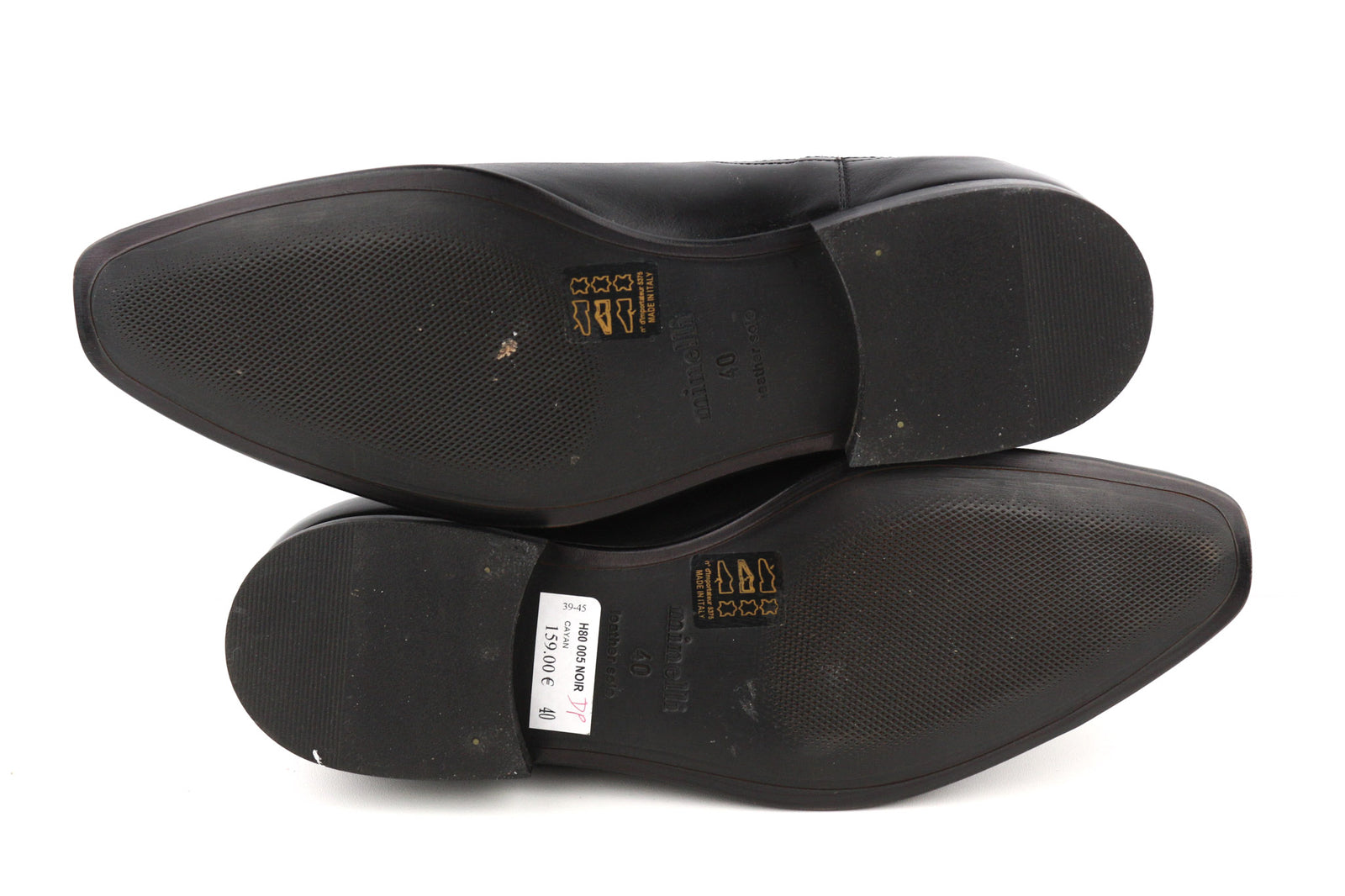 MINELLI Cayan Men Boots EU40 UK6.5 Black Calfskin Ankle Square Toe Pull On Print