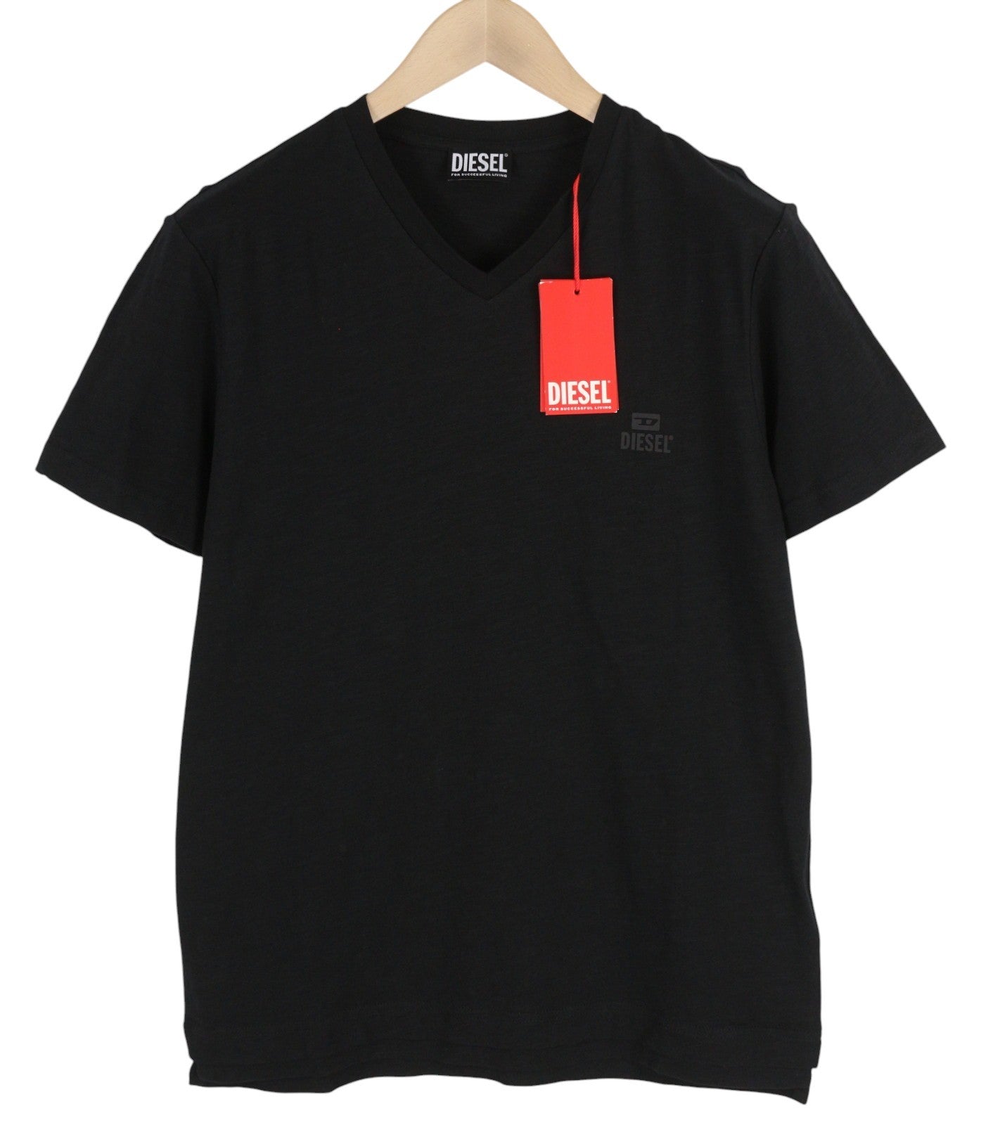 DIESEL T-Norrie-HD Men T-Shirt L Black Short Sleeve Crew Collar Cotton Tricot