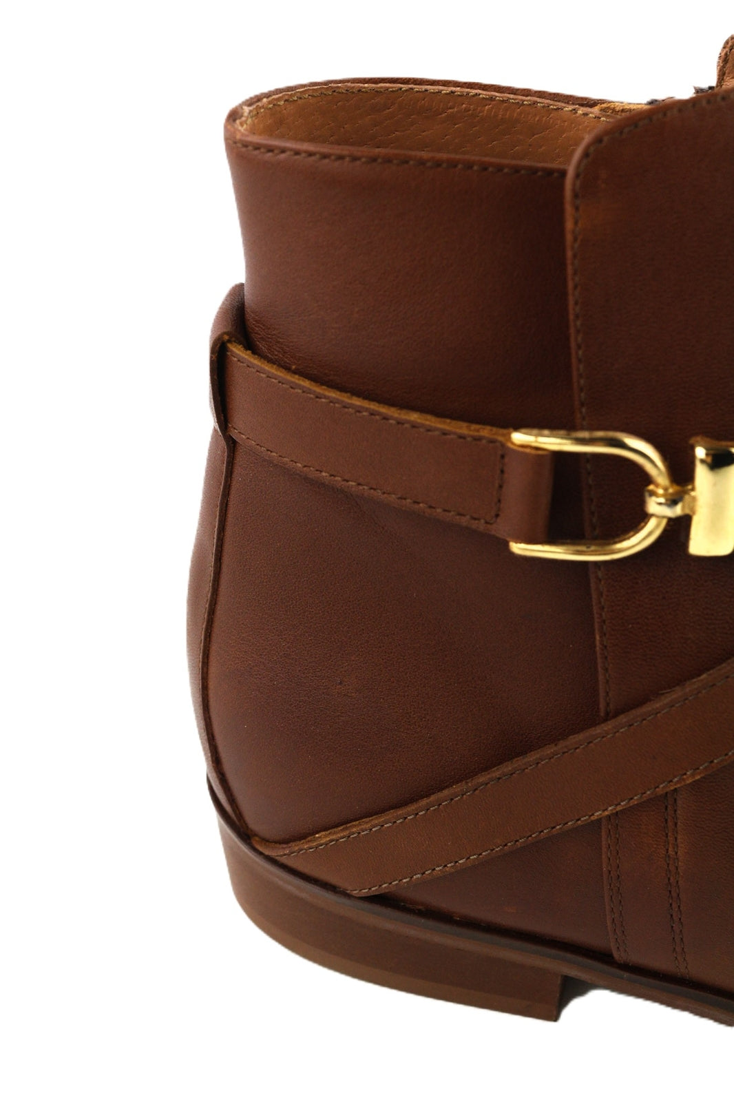 JONAK Women Boots EU40 UK7.5 Brown Leather Almond Toe Ankle Top Logo Zip Closure