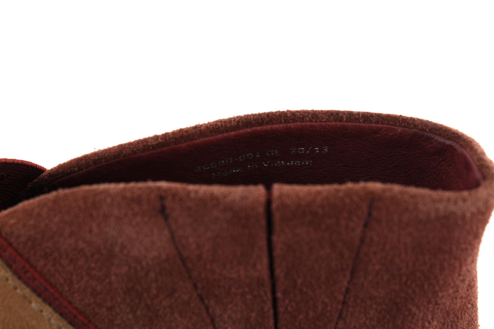 CAMPER Women Boots EU37 UK4 Burgundy Suede Leather Patch Heel Almond Toe Pull On