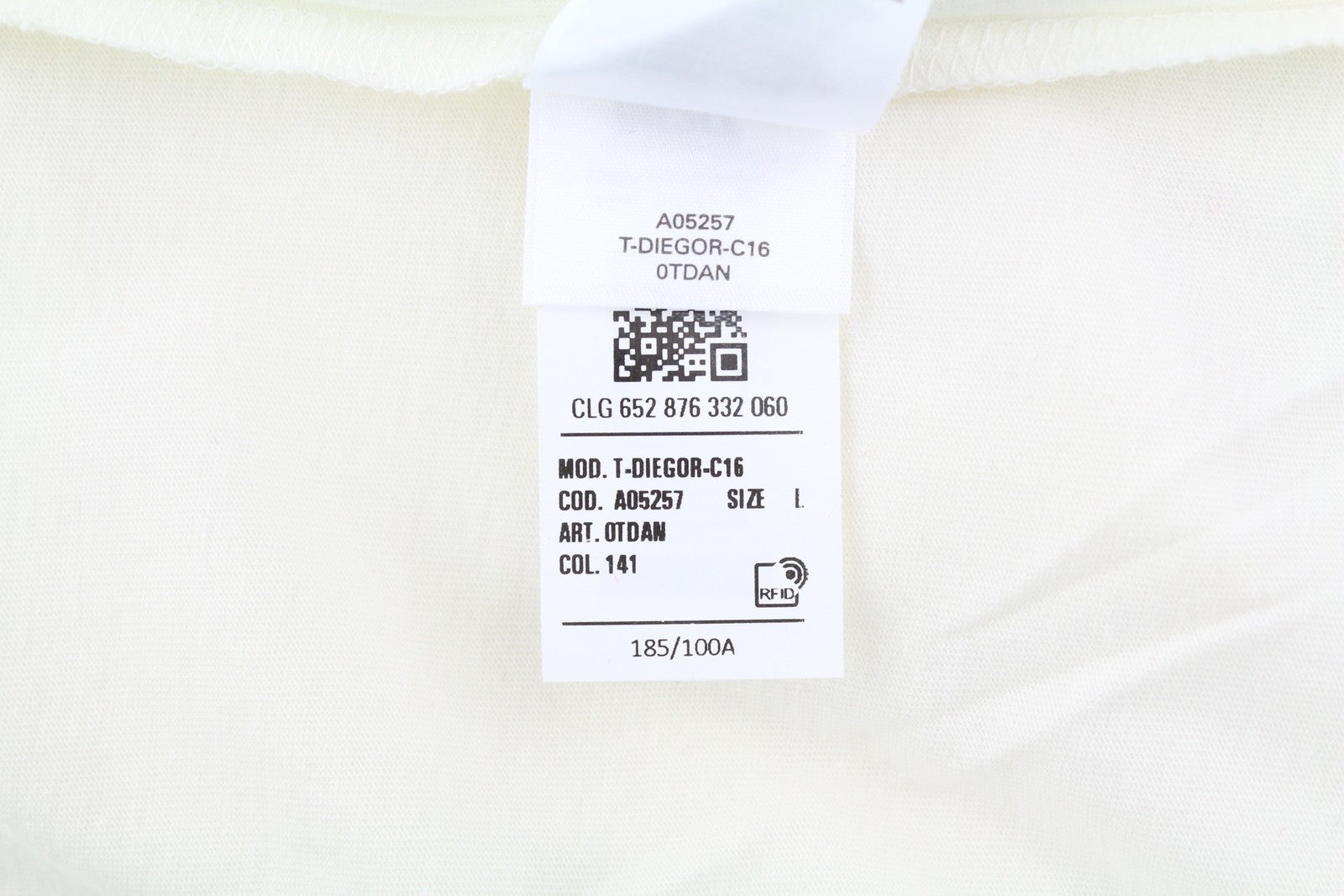 DIESEL T-Diegor-C16 Men T-Shirt L Off White Short Sleeved Crew Collar Tricot