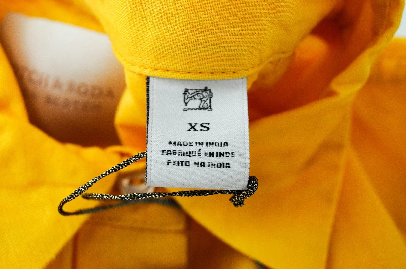 MAISON SCOTCH Women Shirt XS Yellow Pure Cotton Long Sleeved Spread Collared