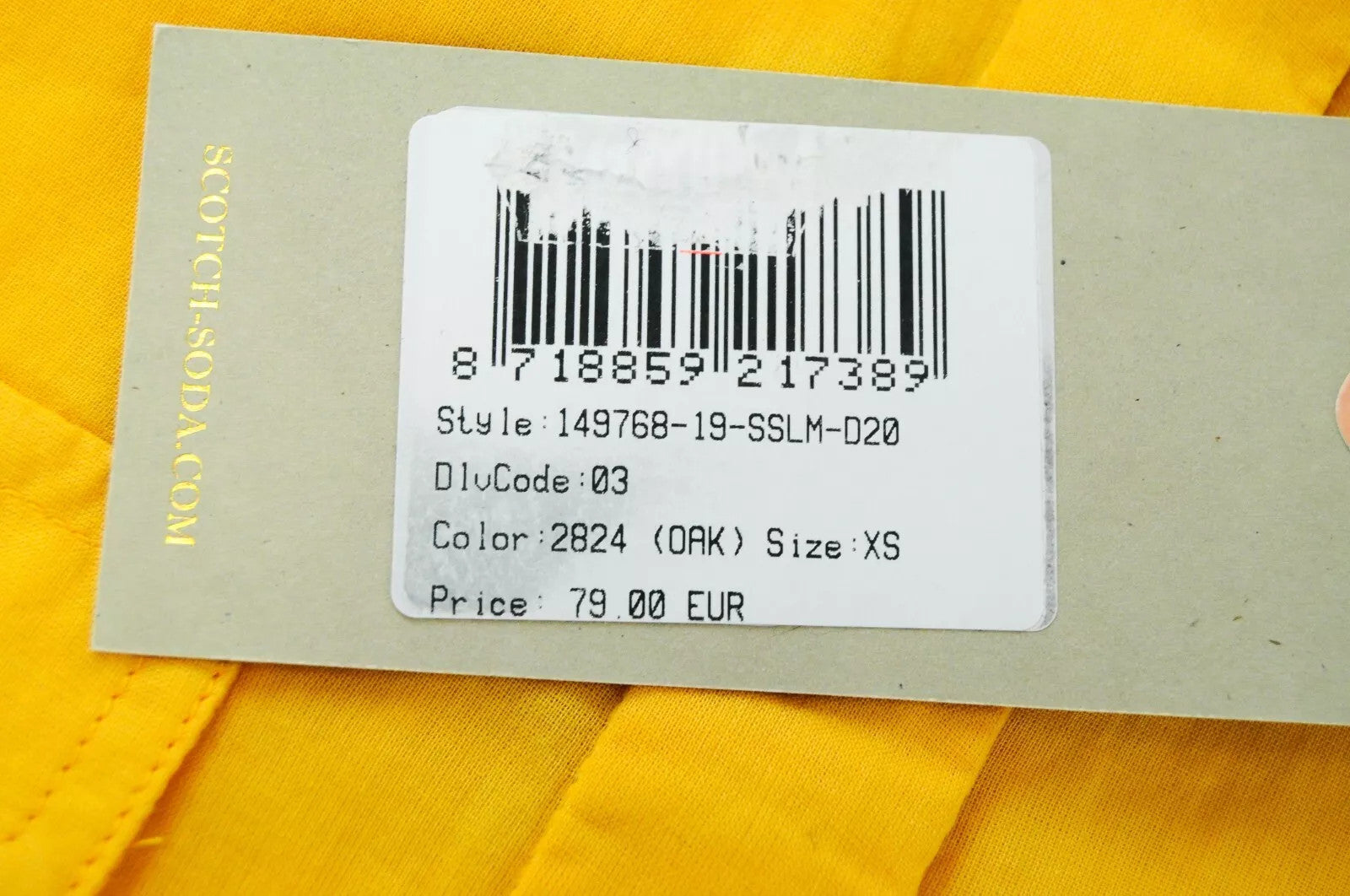 MAISON SCOTCH Women Shirt XS Yellow Pure Cotton Long Sleeved Spread Collared