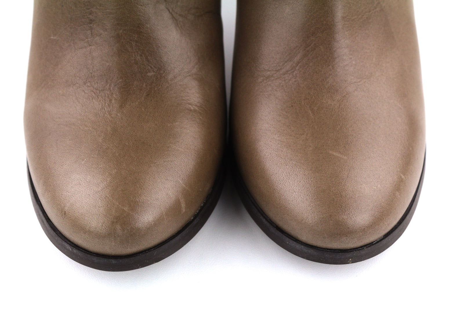 JONAK Women Boots EU39 UK6.5 Brown Suede Leather Zip Almond Toe High Heel Buckle