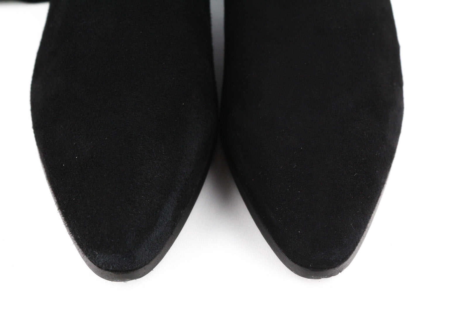 MAJE Flikuio Women Boots EU37 UK4 Black Elasticated Leather Thigh Heel Thin Feet